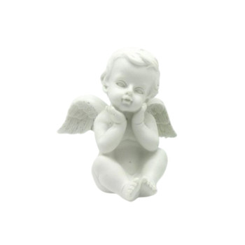 Anjo decorativo branco com...