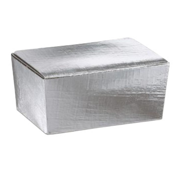 Caixa bombom prata retangular 115x75x50 mm