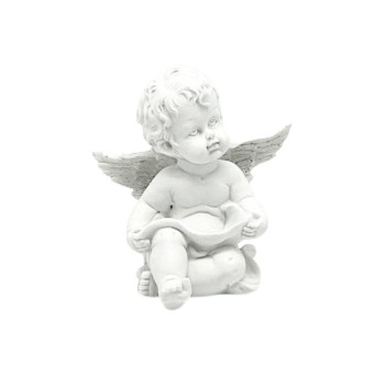 Anjo decorativo branco com...