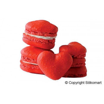 Tapete - molde macarons coração silicone Silikomart