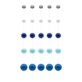 Conjunto Esferas Azul & Prata | Cake Dreams