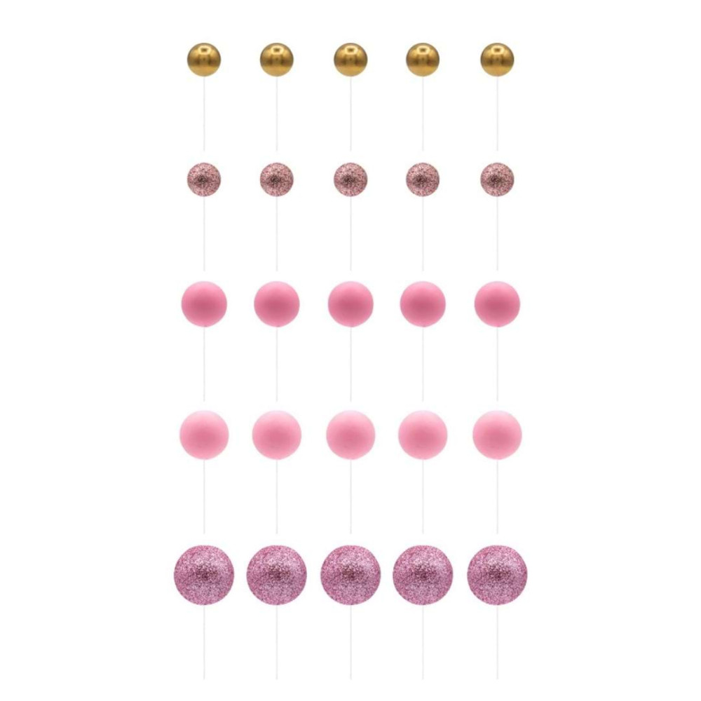 Conjunto Esferas Rosa & Ouro | Cake Dreams